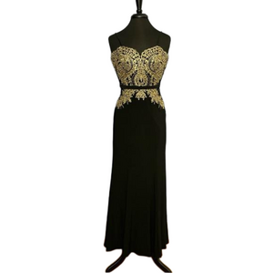 Cachet Black and Gold Embellished Women’s Dress Size 2
